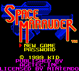 Space Marauder (USA) Title Screen